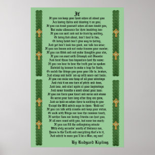 "IF"  prose by Rudyard Kipling Poster
