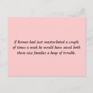If Romeo had just... Postcard