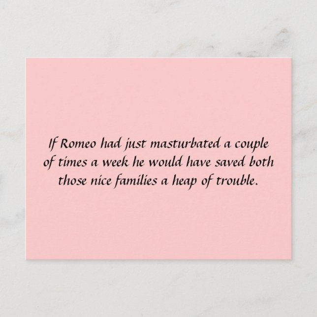 If Romeo had just... Postcard (Front)