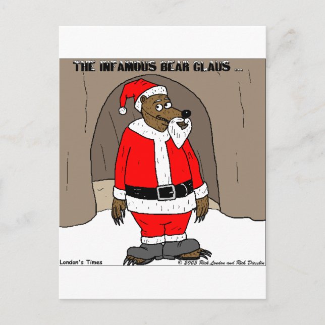 If Santa Clause The Bear Fun Christmas Gifts Tees Holiday Postcard (Front)