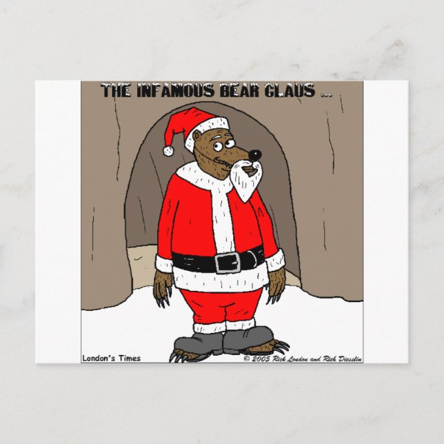 If Santa Clause The Bear Fun Christmas Gifts Tees Holiday Postcard (Front)