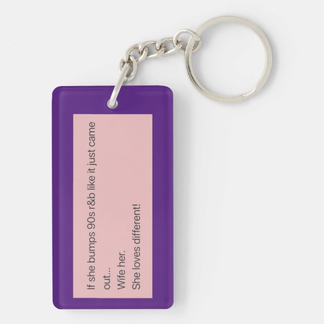 If She Bumps 90’s Music Keychain  (Back)