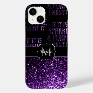 If Sparkly and Purple I want it Monogram Black Case-Mate iPhone 14 Case