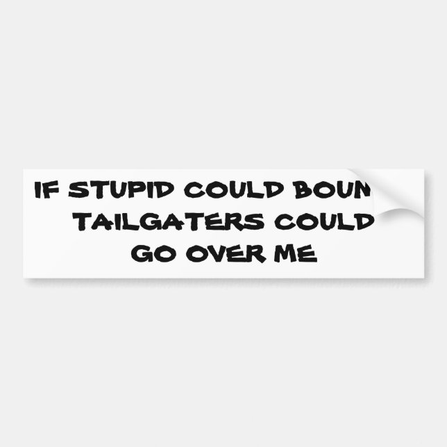 If Stupid Could Bounce Tailgaters Fly Bumper Stick Sticker (Front)