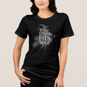 If The Broom Fits Ride It – Grey Witch Graphic Tri-Blend Shirt