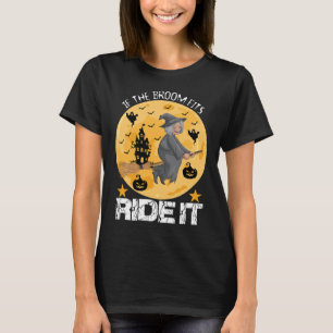 If The Broom Fits Ride It Halloween Outfit - Hallo T-Shirt