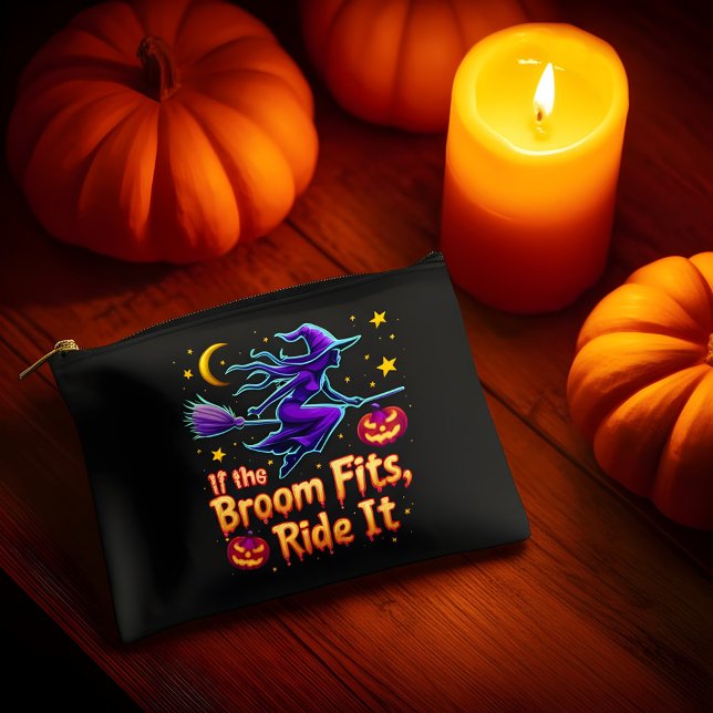 If The Broom Fits Ride It Halloween Witch design Accessory Pouch (Creator Uploaded)