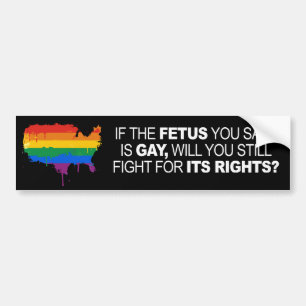 IF THE FETUS YOU SAVE IS GAY -.png Bumper Sticker