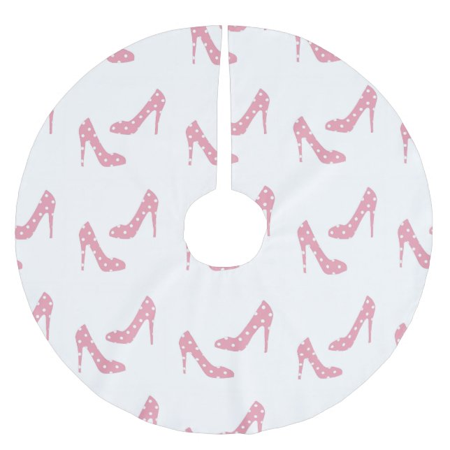 If The Shoe Fits Pink Christmas Tree Skirt (Front)