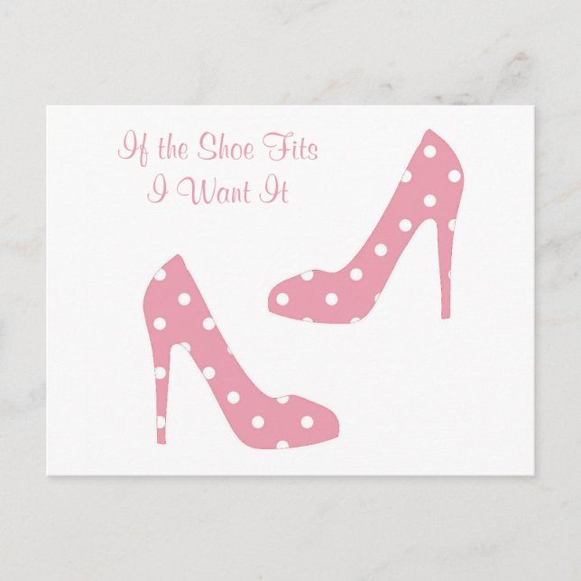 If The Shoe Fits Pink Postcard (Front)