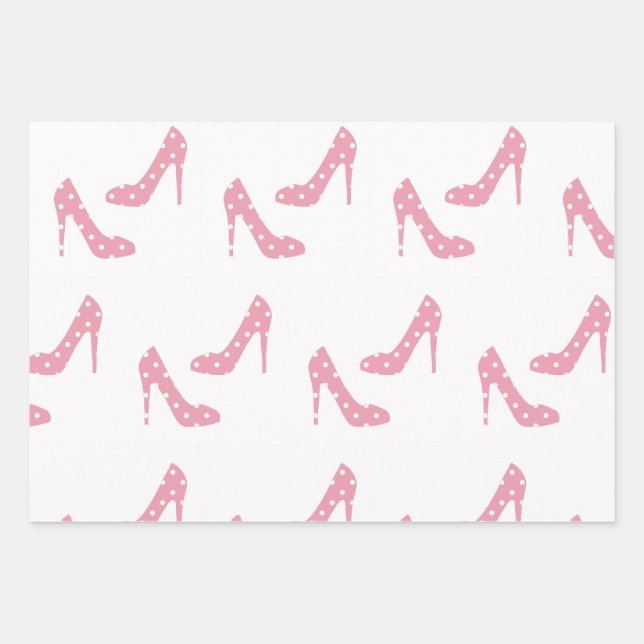 If the Shoe Fits Pink Wrapping Paper Sheet (Front)