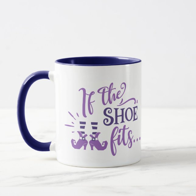 If The Shoe Fits Witch Shoes and Socks Halloween Mug (Left)