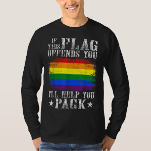 If This Flag Offends You Rainbow Flag Equal Gay LG T-Shirt