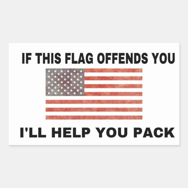 If this flag offends you... rectangular sticker (Front)