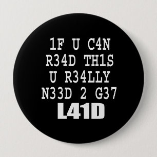 IF U CAN READ THIS 10 CM ROUND BADGE