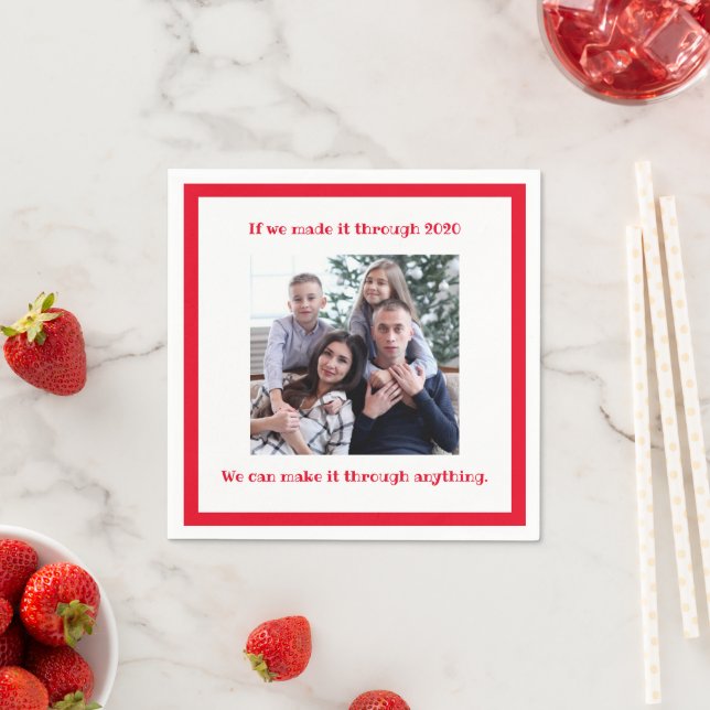 If We Made It 2020 Covid Name Fun Modern Napkin (Insitu)