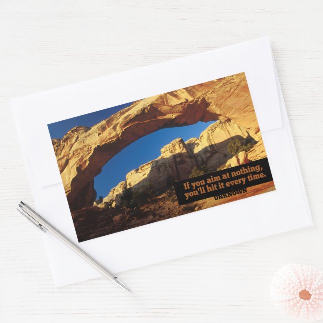 "If you aim at nothing" Inspirational Quote Rectangular Sticker (Envelope)