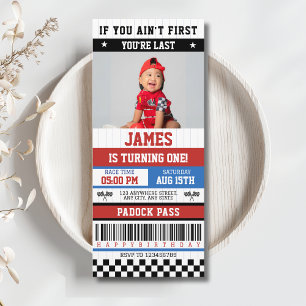 If you ain't first you're last Racing 1st Birthday Invitation