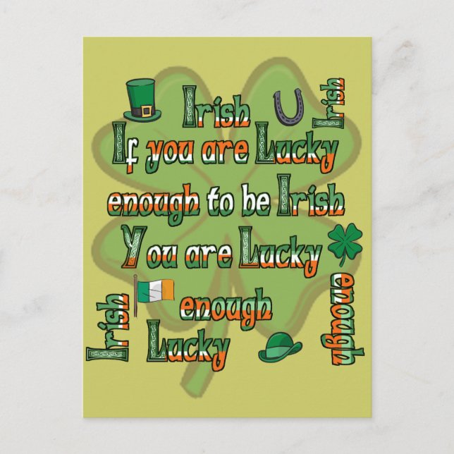 If You Are Lucky Enough to be Irish Postcard (Front)