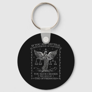 If You Are Neutral In Situations Of Injustice Huma Key Ring