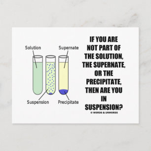 If You Are Not Part Solution Suspension (Humour) Postcard