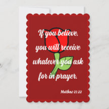 If you believe you will receive Matthew 21:22 Card