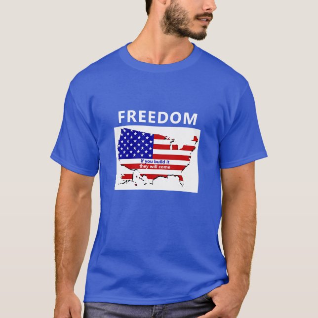 If you build it - flag (dark) T-Shirt (Front)