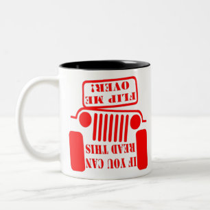 If You Can Read This Flip Me Over 4x4 Two-Tone Coffee Mug