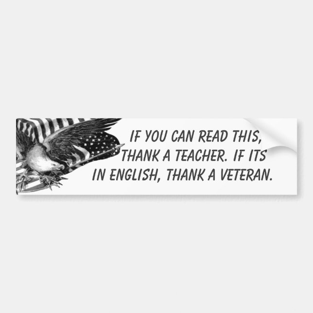 If You Can Read This (veteran) Bumper Sticker (Front)