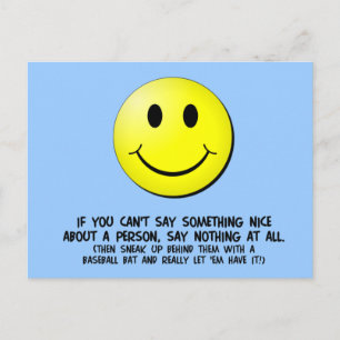 If You Can't Say Something Nice Postcard