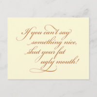 If you can't say something nice...