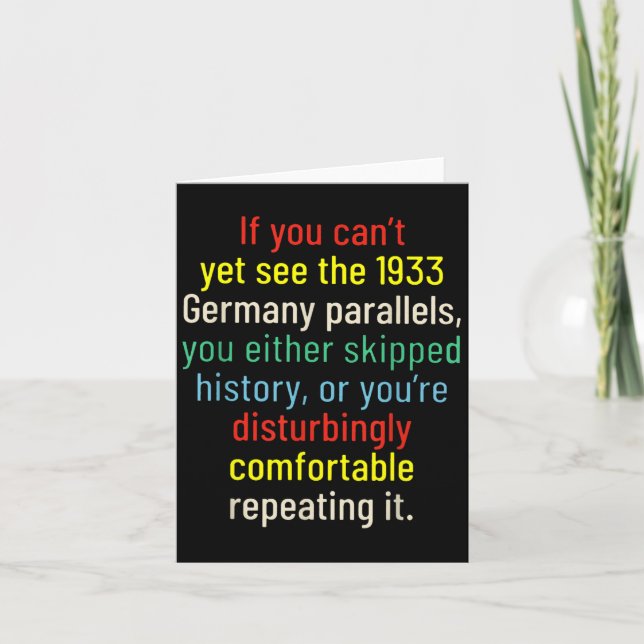 If You Can't Yet See The 1933 Germany Parallels Yo Card (Front)