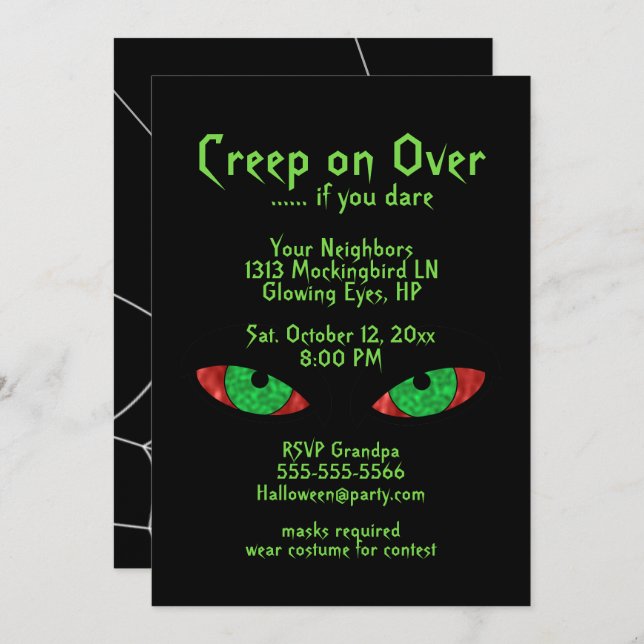 If you Dare Halloween Party Invitations (Front/Back)