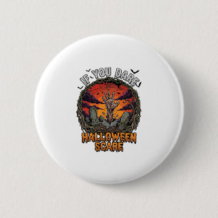 If You Dare Halloween Scare Zombie Hand Tombstone_ 6 Cm Round Badge
