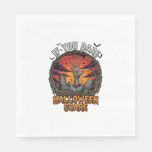 If You Dare Halloween Scare Zombie Hand Tombstone_ Napkin