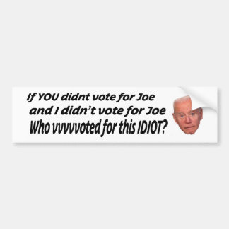 If you didn't vote for Joe and I didn't vote for J Bumper Sticker