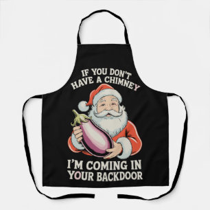 If You Don't A Have Chimney Santa Christmas Xmas Apron