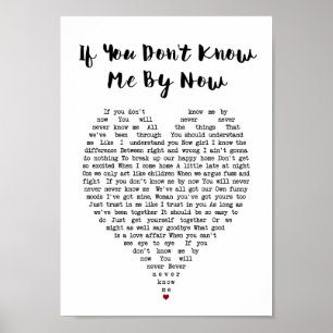 If You Don't Know Me By Now Heart Song Lyric Print