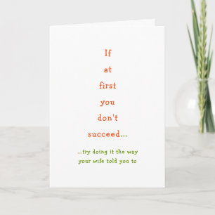 If You Dont Succeed Funny Wife Girlfriend Quote Holiday Card