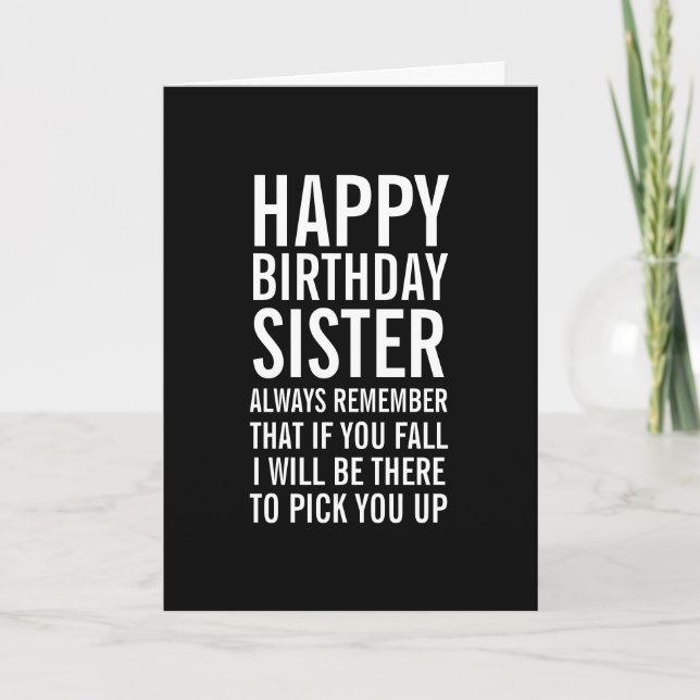 If You Fall Sister Funny Happy Birthday Card (Front)