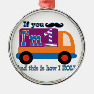 If you moustache I'm one and this is how I Roll Metal Ornament