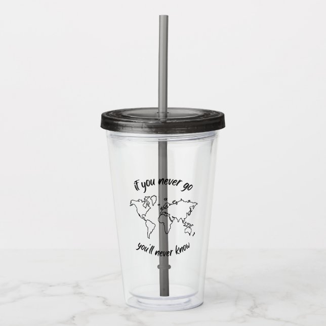 If You Never Go You Will Never Know Acrylic Tumbler (Front)
