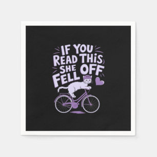 If You Read This She Fell Off: Funny Biker Humour Napkin