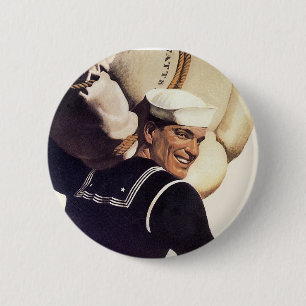 If you tell where he's going... 6 cm round badge