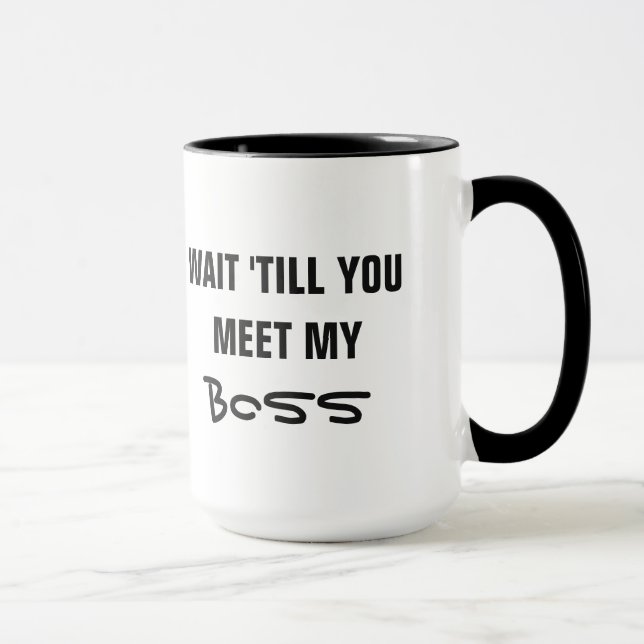 “If you think I’m…” custom text humour mugs (Right)