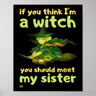 "IF YOU THINK I'M A WITCH..." funny halloween Poster