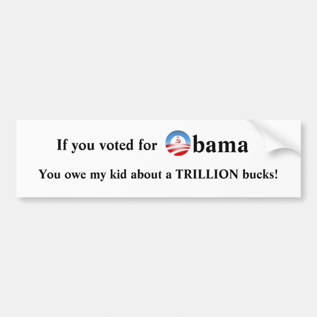 If You Voted For Obama Bumper Sticker (Front)