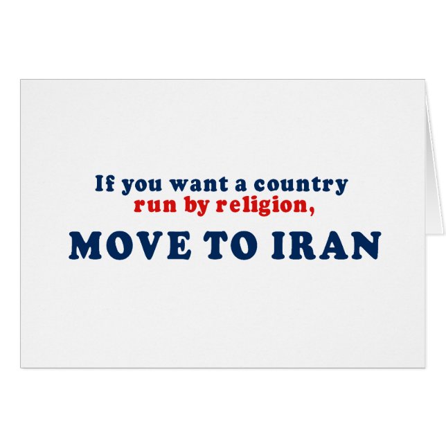 If you want a country run by religion move to Iran (Front Horizontal)