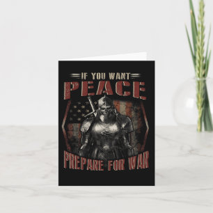If You Want Peace Prepare For War Skull T Shirt Card