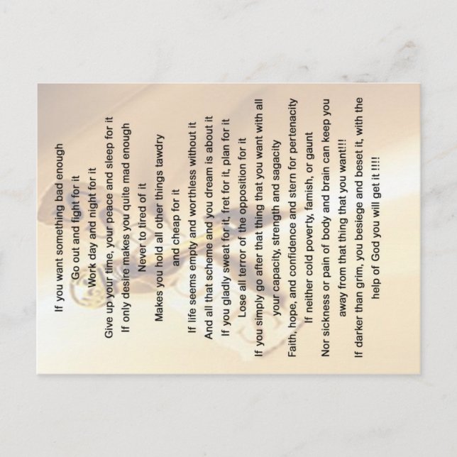 If you want something bad enough card with quote (Front)